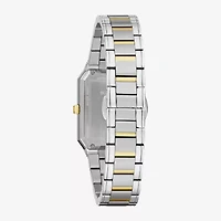 Bulova Womens Diamond Accent Two Tone Stainless Steel Bracelet Watch 98p209
