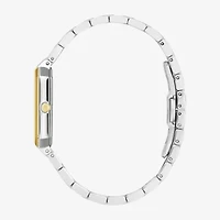 Bulova Womens Diamond Accent Two Tone Stainless Steel Bracelet Watch 98p209