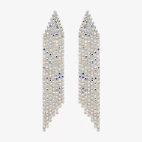 Bijoux Bar Silver Tone Womens Multi Color Glass Drop Earrings