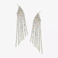 Bijoux Bar Silver Tone Womens Multi Color Glass Drop Earrings