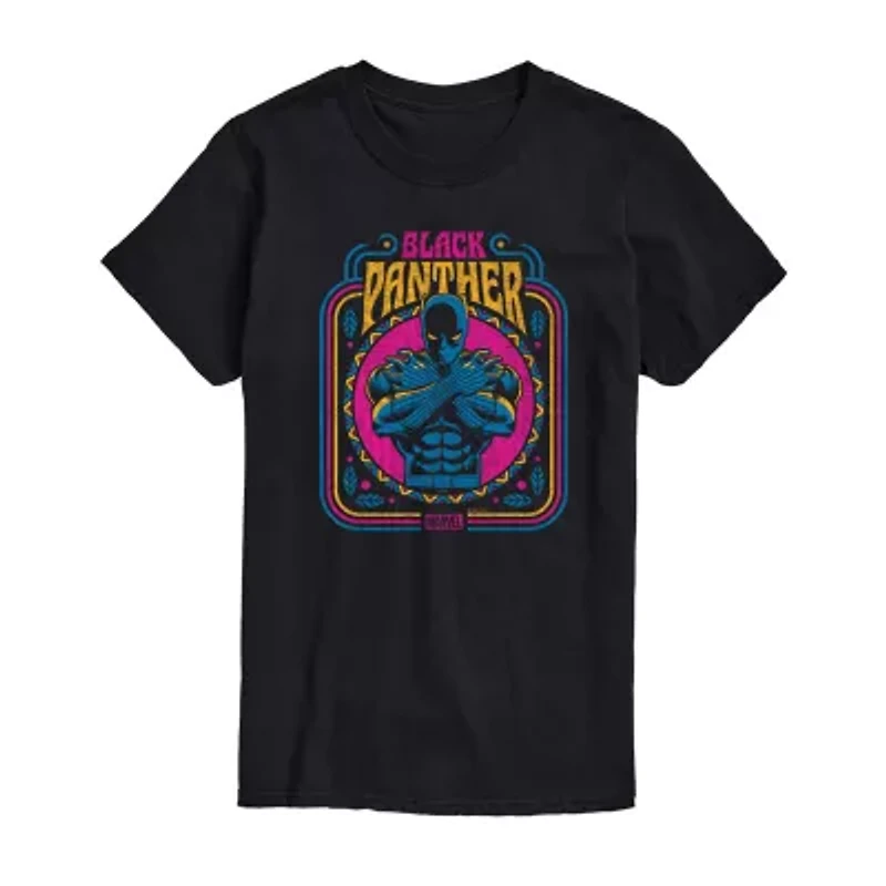 Womens Crew Neck Short Sleeve Regular Fit Black Panther Marvel Juniors Graphic T-Shirt