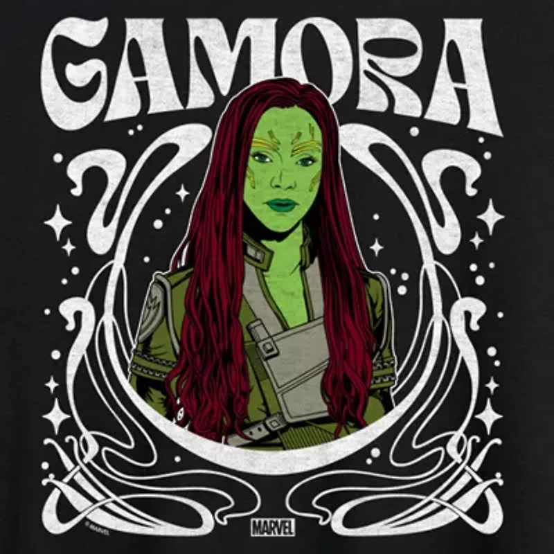Gamora Womens Crew Neck Short Sleeve Regular Fit Guardians of the Galaxy Marvel Juniors Graphic T-Shirt
