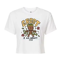 Womens Crew Neck Short Sleeve Regular Fit Groot Guardians of the Galaxy Marvel Juniors Graphic T-Shirt