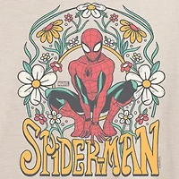 Marvel Spiderman Tee Womens Crew Neck Short Sleeve Regular Fit Juniors Graphic T-Shirt