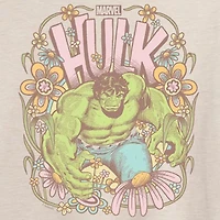 Womens Crew Neck Short Sleeve Regular Fit Hulk Marvel Juniors Graphic T-Shirt