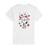 Womens Juniors Crew Neck Short Sleeve Regular Fit Peanuts Snoopy Graphic T-Shirt