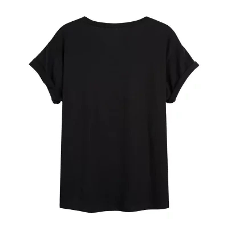 Womens Crew Neck Short Sleeve Regular Fit Marvel Juniors Graphic T-Shirt
