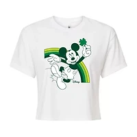 Disney Womens Crew Neck Short Sleeve Regular Fit Mickey and Friends Juniors Graphic T-Shirt