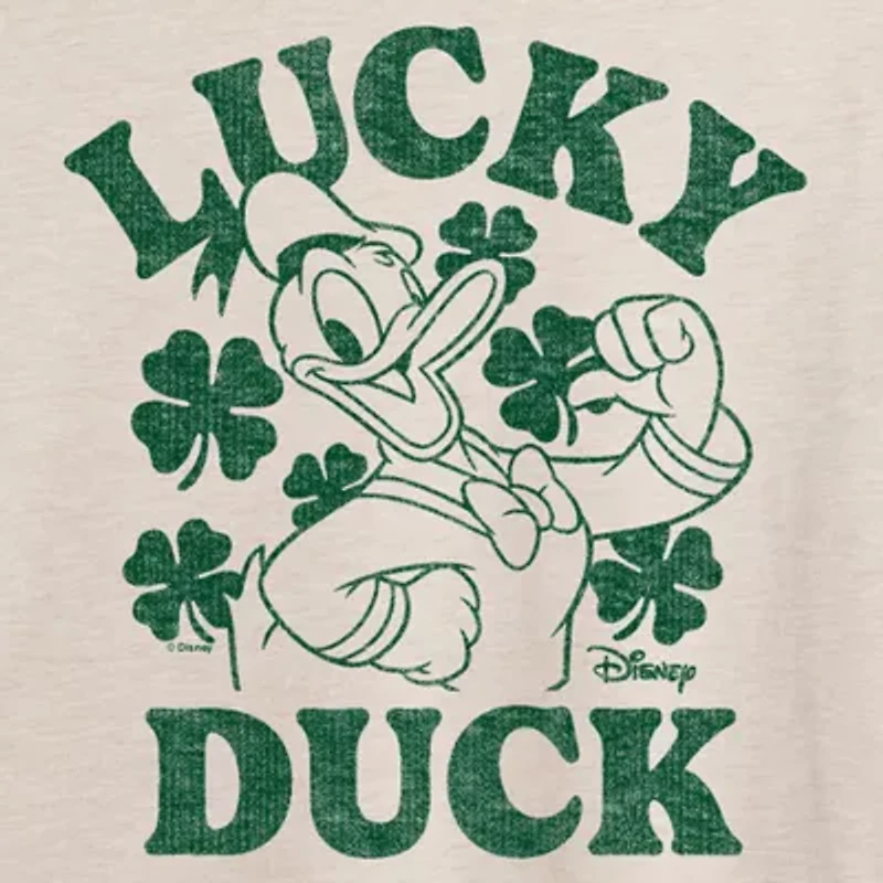 Disney Donald Duck Lucky Tee Womens Crew Neck Short Sleeve Regular Fit Mickey and Friends Juniors Graphic T-Shirt