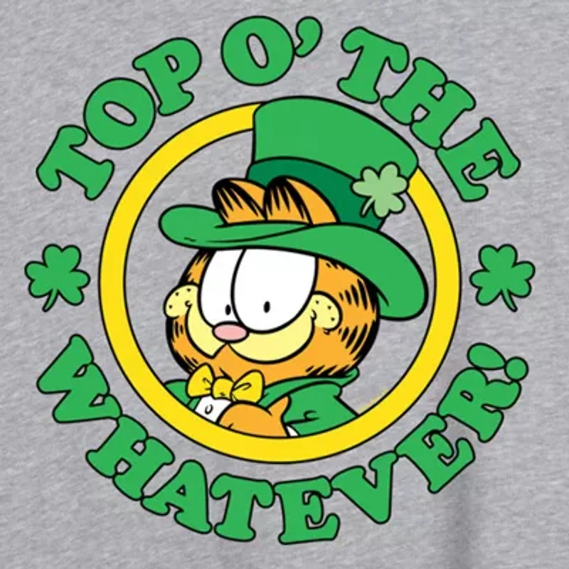 Top O' The Whatever Tee Womens Juniors Crew Neck Short Sleeve Regular Fit Garfield Graphic T-Shirt