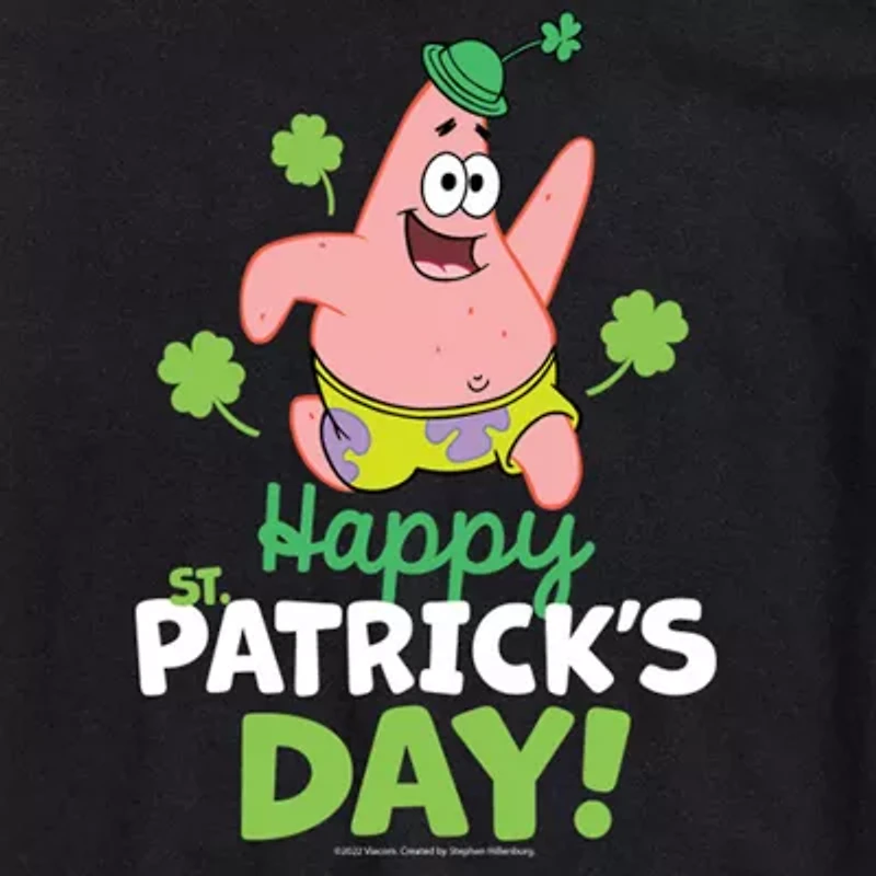 Squarepants Happy Patrick'S Day Tee Womens Crew Neck Short Sleeve Regular Fit Spongebob Juniors Graphic T-Shirt