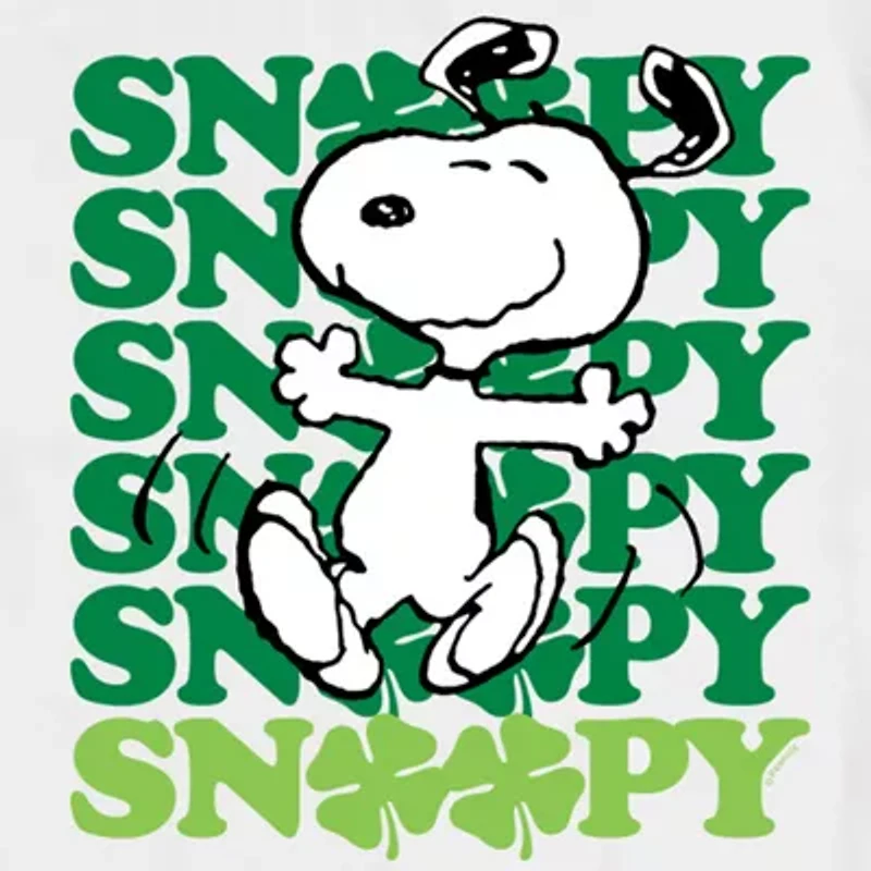 Womens Crew Neck Short Sleeve Regular Fit Peanuts Snoopy Juniors Graphic T-Shirt