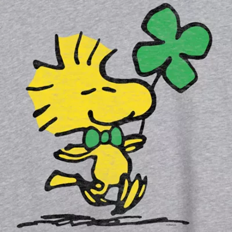 Woodstock Shamrock Tee Womens Crew Neck Short Sleeve Regular Fit Peanuts Snoopy Juniors Graphic T-Shirt