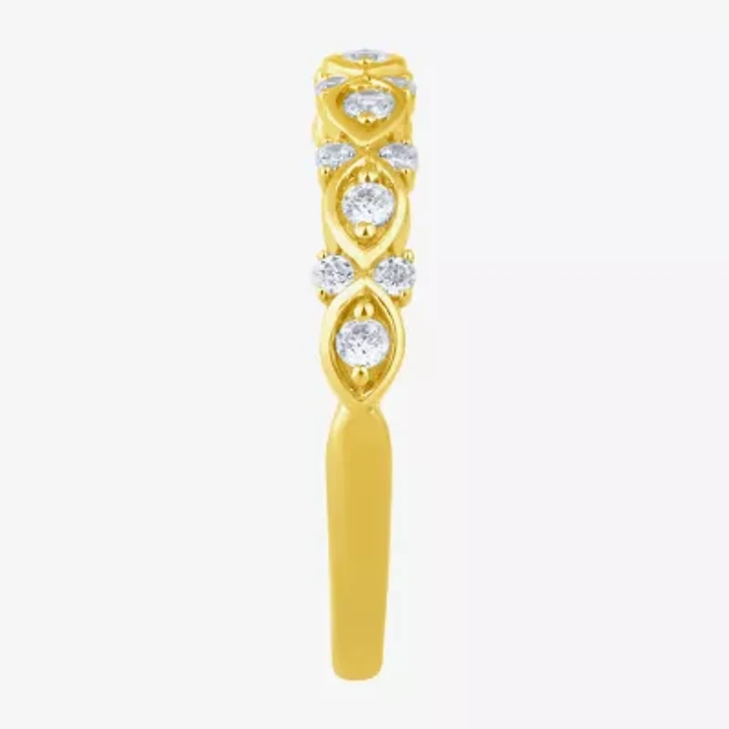 (H / I1) Womens 1/4 CT. T.W. Lab Grown White Diamond 10K Gold Anniversary Band