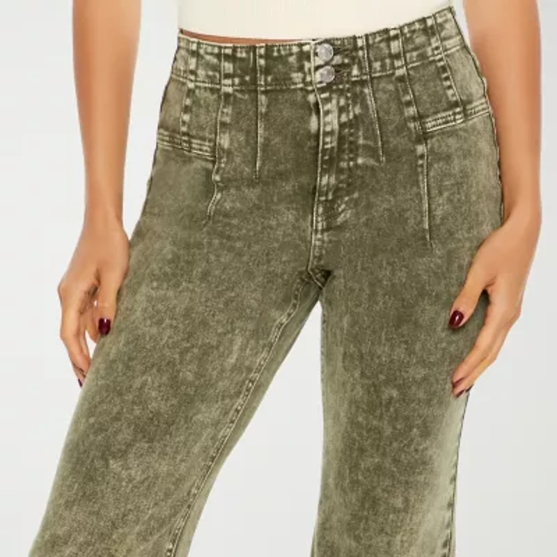 Forever 21 Juniors Womens Mid Rise Flare Leg Jean
