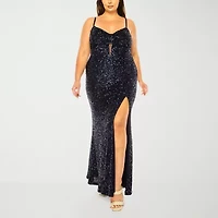 B. Smart Womens Juniors Plus Sleeveless Sequins Bodycon Dress