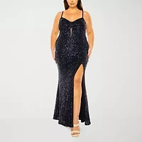 B. Smart Womens Juniors Plus Sleeveless Sequins Bodycon Dress