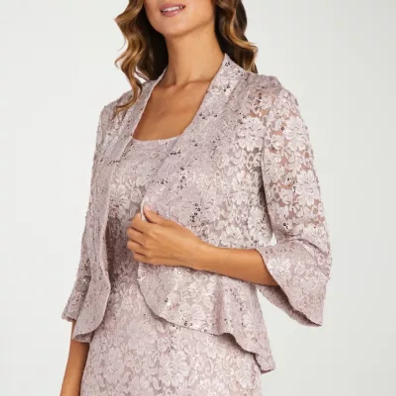 R & M Richards Lace Womens Jacket Dress