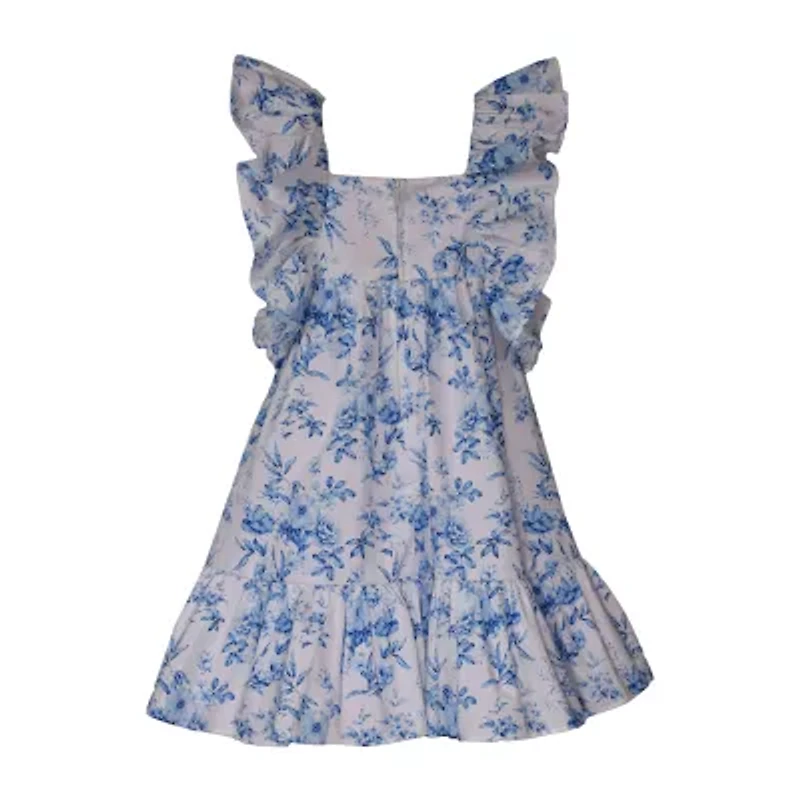 Bonnie Jean Toddler Girls Sleeveless Flutter Sleeve Fit + Flare Dress