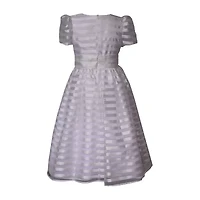 Bonnie Jean Big Kid Girls Communion Short Sleeve Puffed Flower Girl Fit + Flare Dress