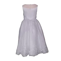 Bonnie Jean Big Kid Girls Communion Sleeveless Flower Girl Fit + Flare Dress