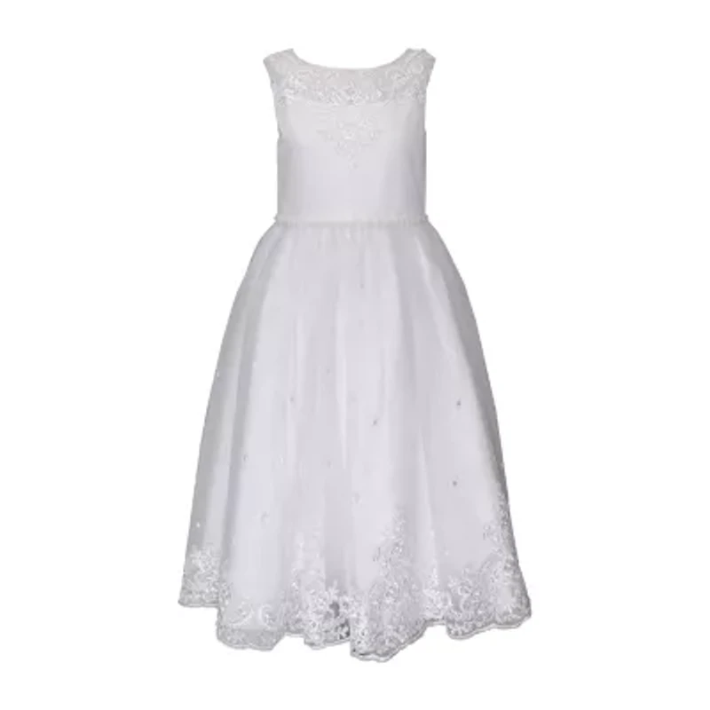 Bonnie Jean Big Kid Girls Communion Sleeveless Flower Girl Fit + Flare Dress