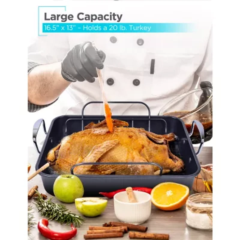Black+Decker 16.5"x13" Non-Stick Roasting Pan with Rack