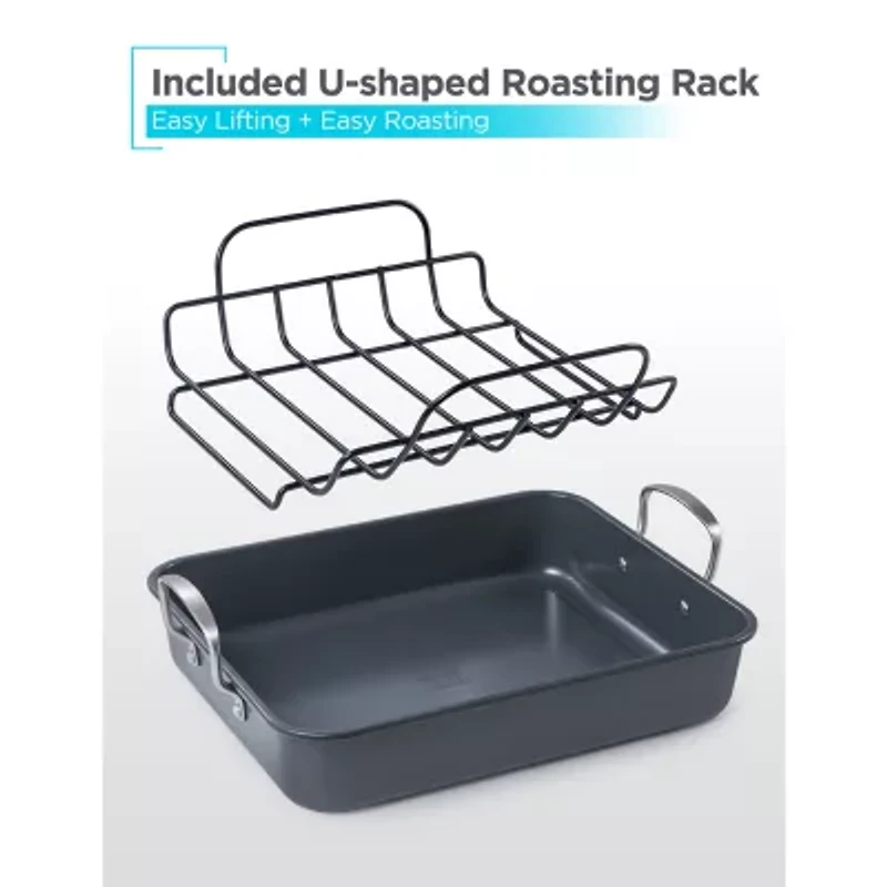 Black+Decker 16.5"x13" Non-Stick Roasting Pan with Rack