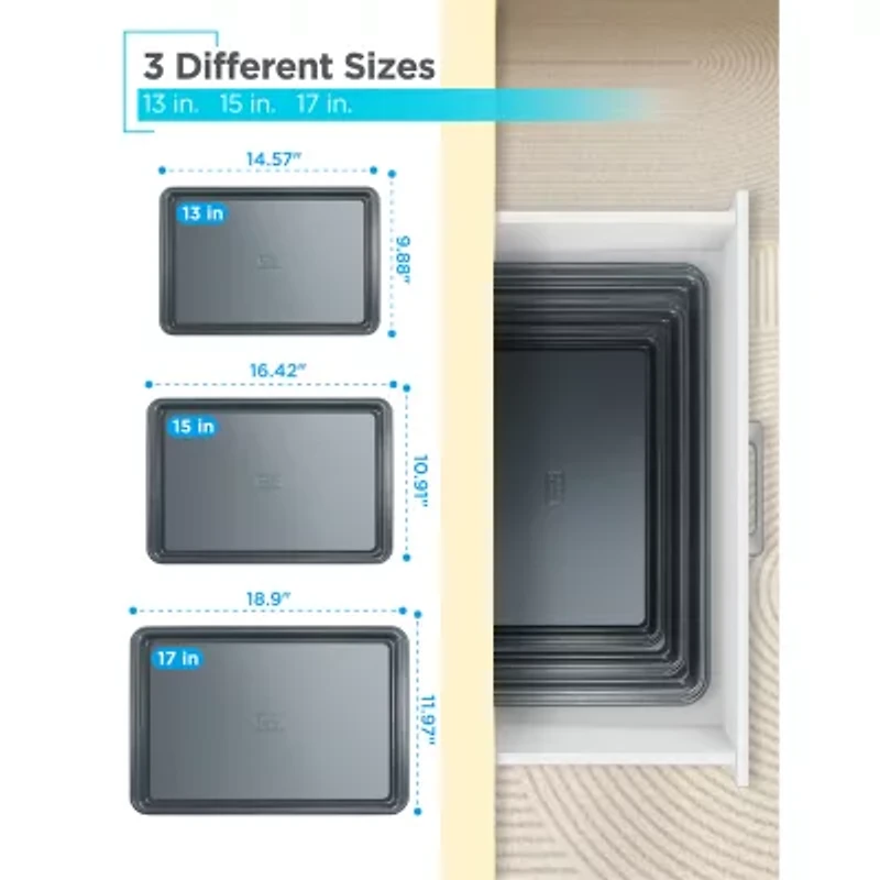 Black+Decker Carbon Steel 3-pc. Non-Stick Cookie Sheet