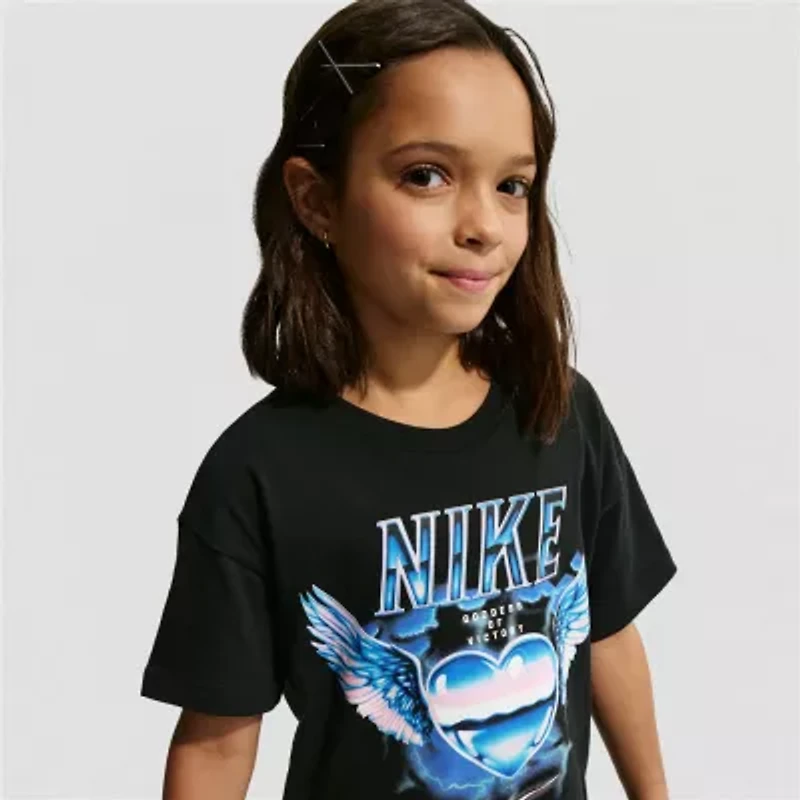 Nike Big Kid Girls Crew Neck Short Sleeve Regular Fit Graphic T-Shirt
