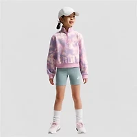 Nike Club Big Kid Girls Mock Neck Long Sleeve Fleece Active Quarter-Zip Pullover