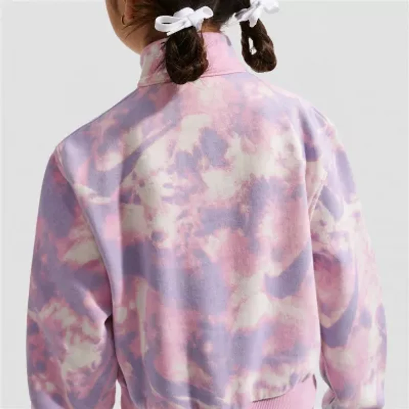 Nike Club Big Kid Girls Mock Neck Long Sleeve Fleece Active Quarter-Zip Pullover