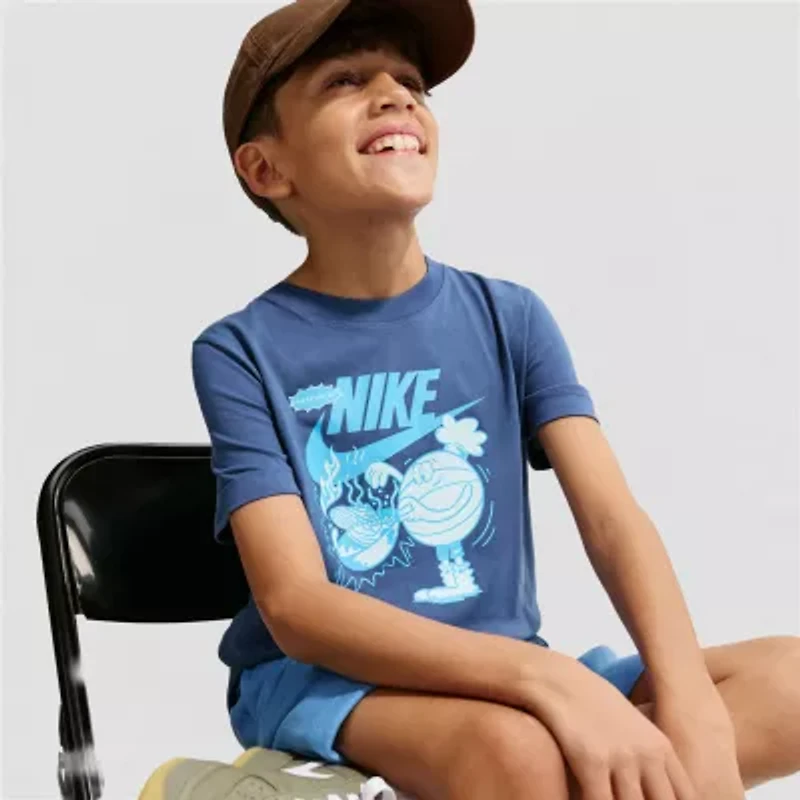 Nike Big Kid Unisex Crew Neck Short Sleeve Regular Fit Graphic T-Shirt