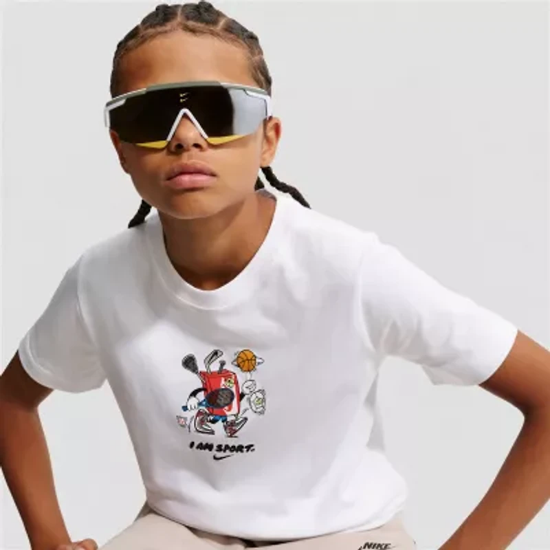 Nike Big Kid Unisex Crew Neck Short Sleeve Regular Fit Graphic T-Shirt