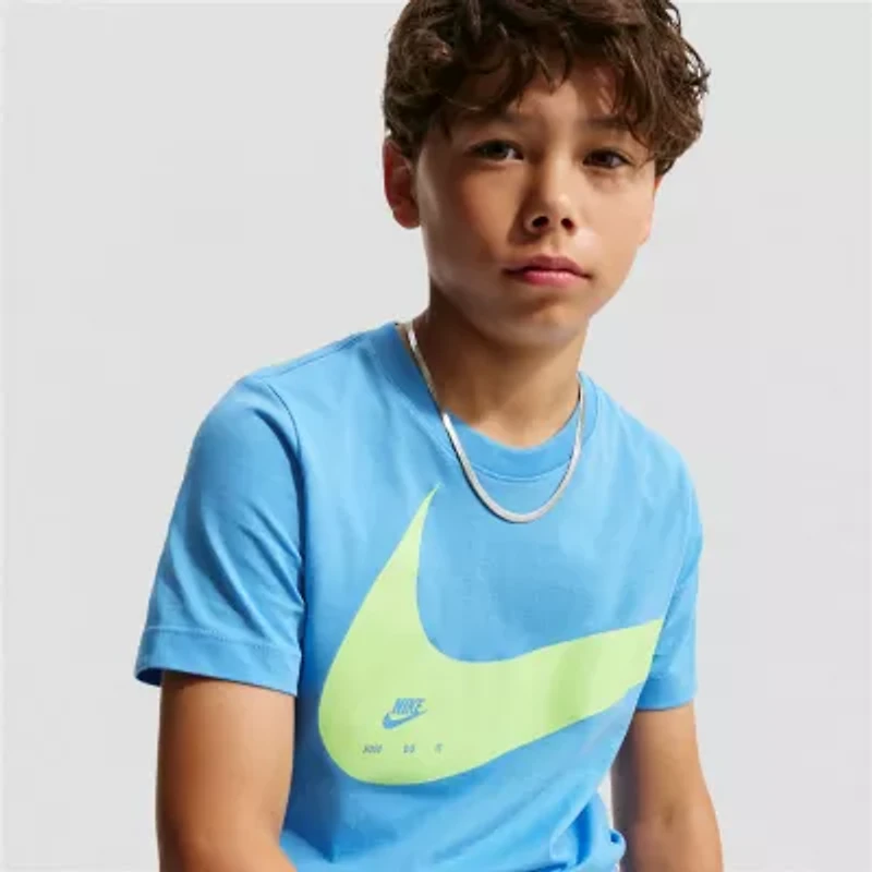 Nike Club Big Kid Unisex Crew Neck Short Sleeve Regular Fit Graphic T-Shirt