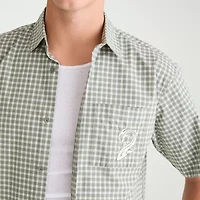 AEROPOSTALE Mens Short Sleeve Boxy Fit Stretch Fabric Button-Down Shirt