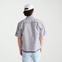 AEROPOSTALE Mens Short Sleeve Boxy Fit Stretch Fabric Button-Down Shirt