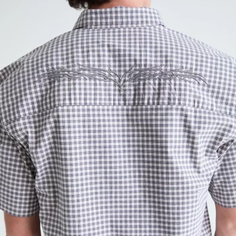 AEROPOSTALE Mens Short Sleeve Boxy Fit Stretch Fabric Button-Down Shirt