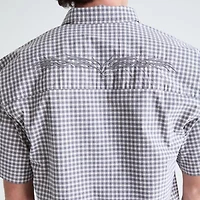 AEROPOSTALE Mens Short Sleeve Boxy Fit Stretch Fabric Button-Down Shirt