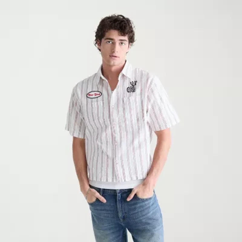 AEROPOSTALE Mens Short Sleeve Boxy Fit Button-Down Shirt