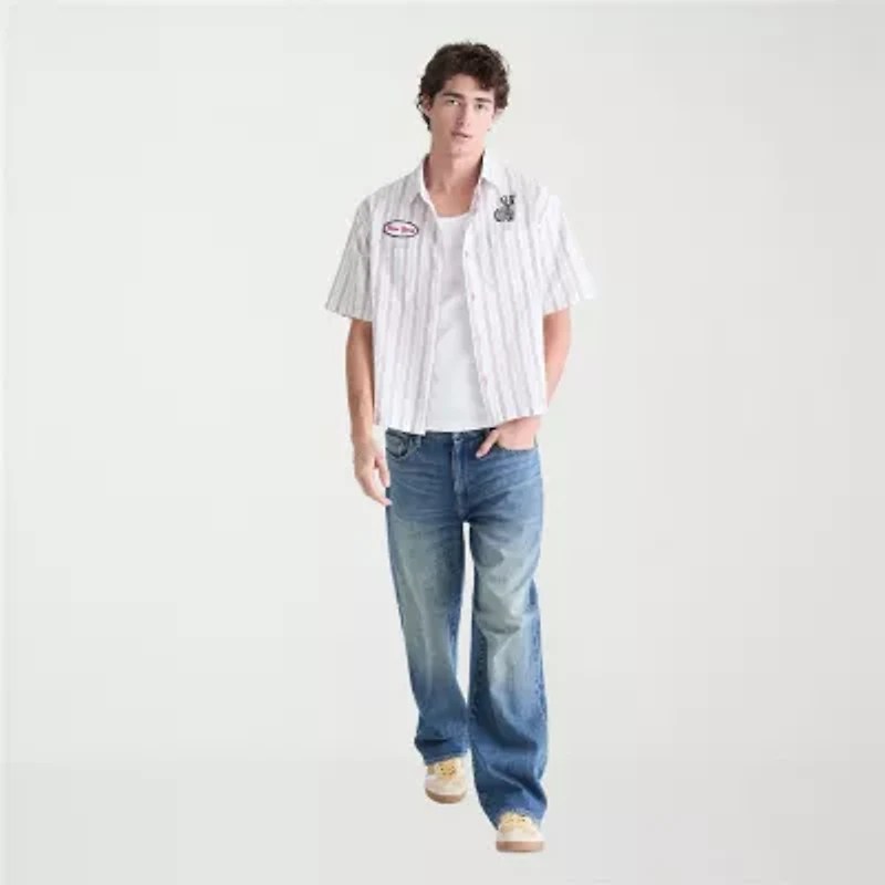 AEROPOSTALE Mens Short Sleeve Boxy Fit Button-Down Shirt