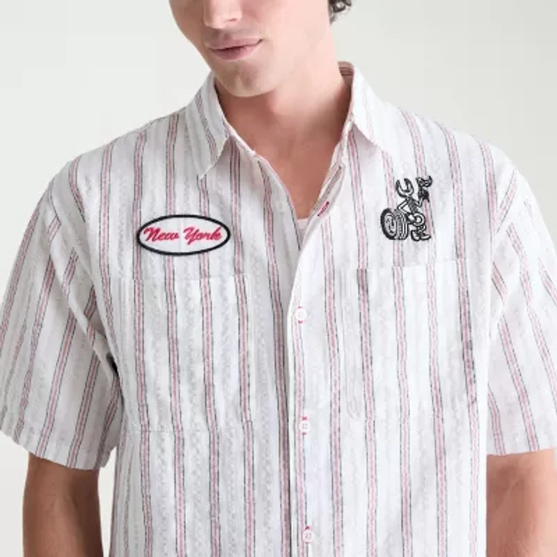 AEROPOSTALE Mens Short Sleeve Boxy Fit Button-Down Shirt