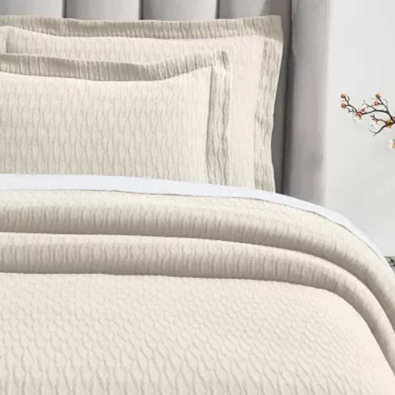 SUPERIOR® Calvert Cotton Lattice Geometric Jacquard Bedspread