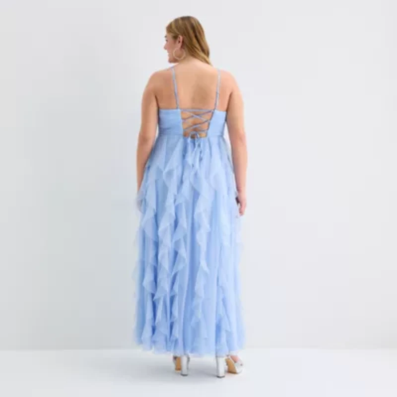 Radiante Couture Womens Juniors Plus Sleeveless A-Line Dress