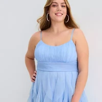 Radiante Couture Womens Juniors Plus Sleeveless A-Line Dress