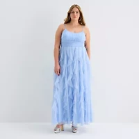 Radiante Couture Womens Juniors Plus Sleeveless A-Line Dress