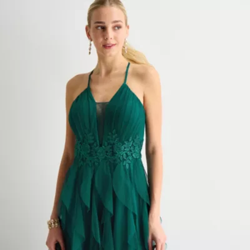 Radiante Couture Womens Juniors Sleeveless A-Line Dress