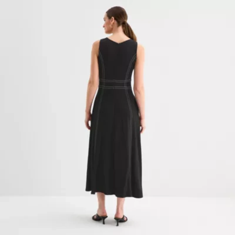 Sam And Jess Womens Sleeveless Midi Fit + Flare Dress