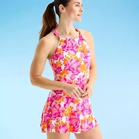 Liz Claiborne Womens Floral Swim Dress