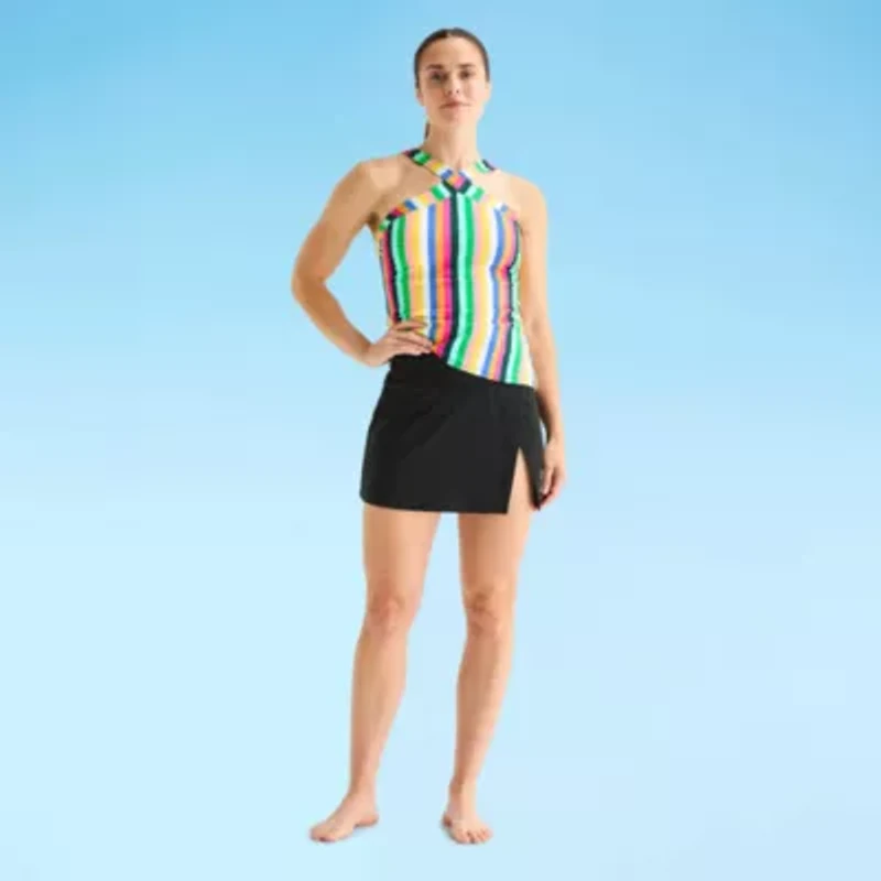 Liz Claiborne Womens Comfort Waistband Swim Skirt